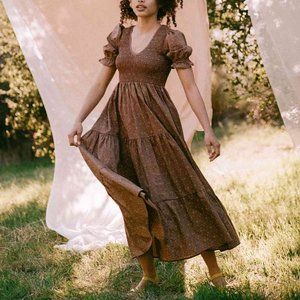 Christy Dawn The Brooklyn Dress in Magenta Blooming Vine